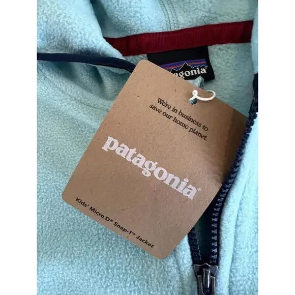 Patagonia $70 Kids' Micro Snap-T Fleece Jacket Blue Bird XL(14)